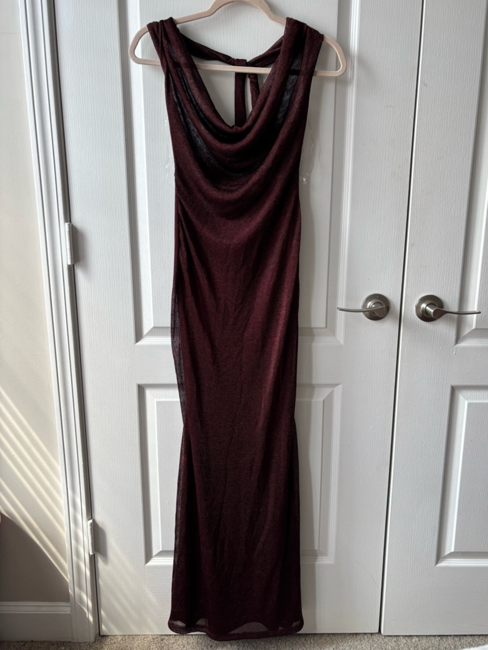 NEW Burgundy Back-Less Maxi Dress - Women